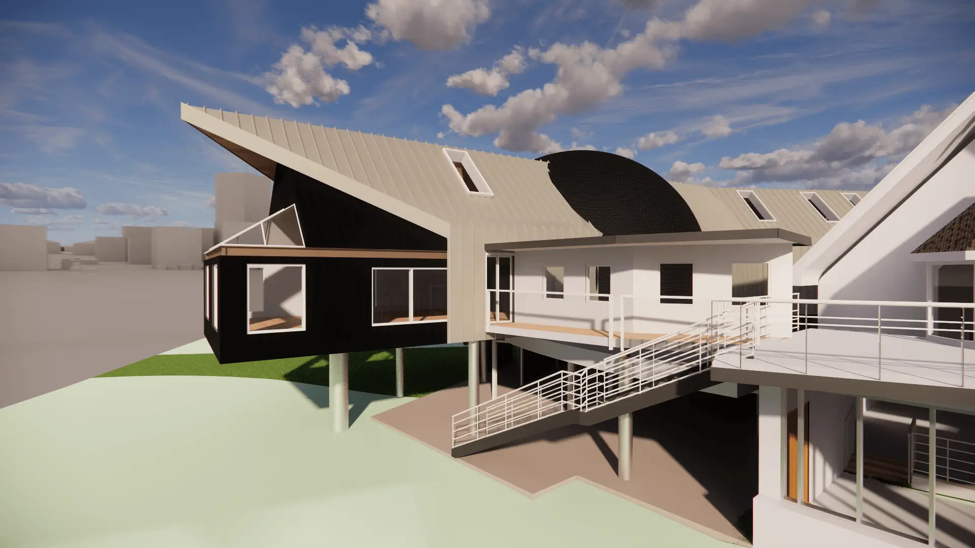 3D Rendering of the Rear Building